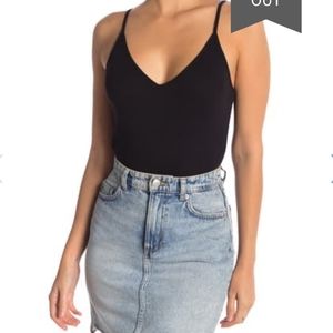 NWOT Bp ribbed knit thong v neck bodysuit
